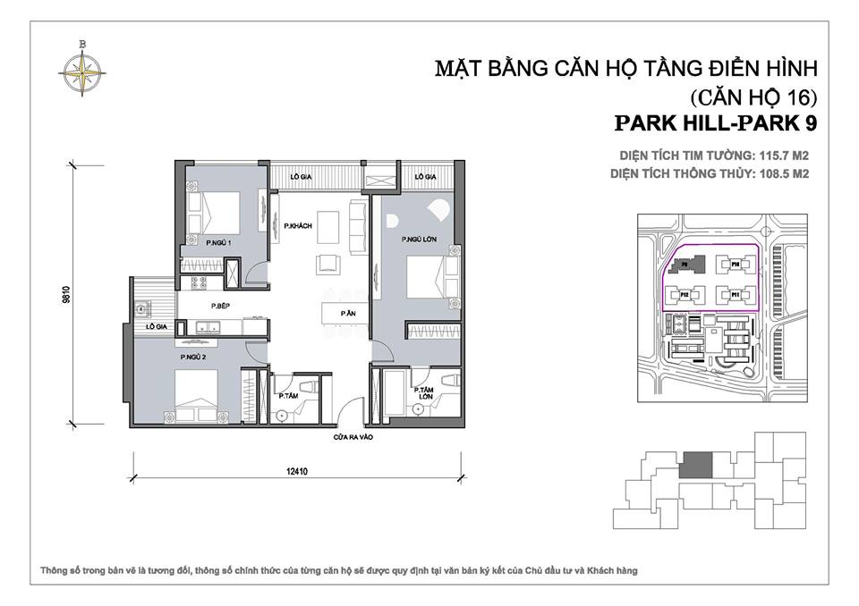 Bán căn hộ chung cư cao cấp Park Hill Premium P9,105m 3 ngủ