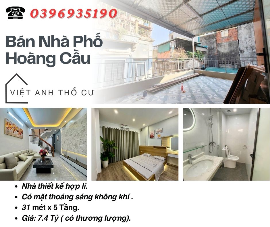 Bán nhà Phố Hoàng Cầu_Thiết Hợp Lí_Nhà Thoáng Sáng_31mx5T_Giá: 7.4 Tỷ_Lh; 0396935190.-anh-1