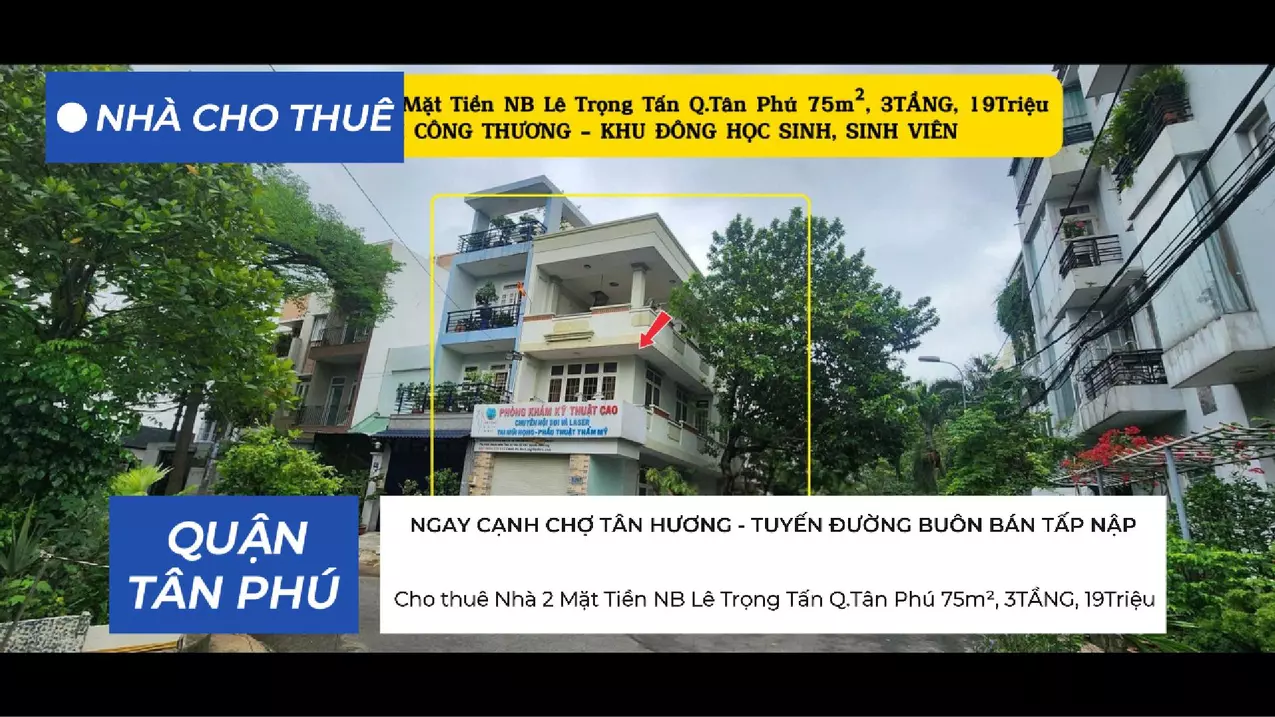 Cho thuê Nhà 2 Mặt Tiền NB Lê Trọng Tấn Q.Tân Phú 75m², 3TẦNG, 19Triệu, GẦN ĐH CÔNG THƯƠNG-anh-1