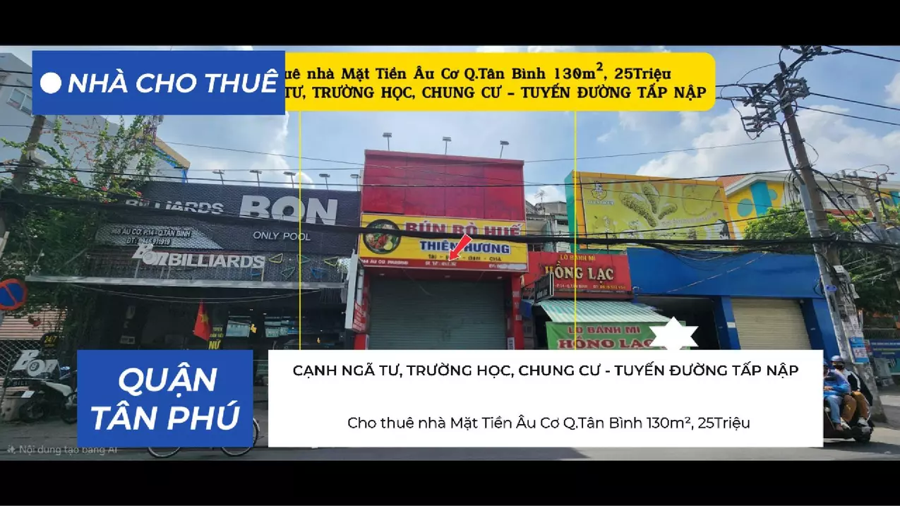 Cho thuê nhà Mặt Tiền Âu Cơ Q.Tân Bình 130m², 25Triệu, CẠNH TRƯỜNG HỌC, CHUNG CƯ-anh-1