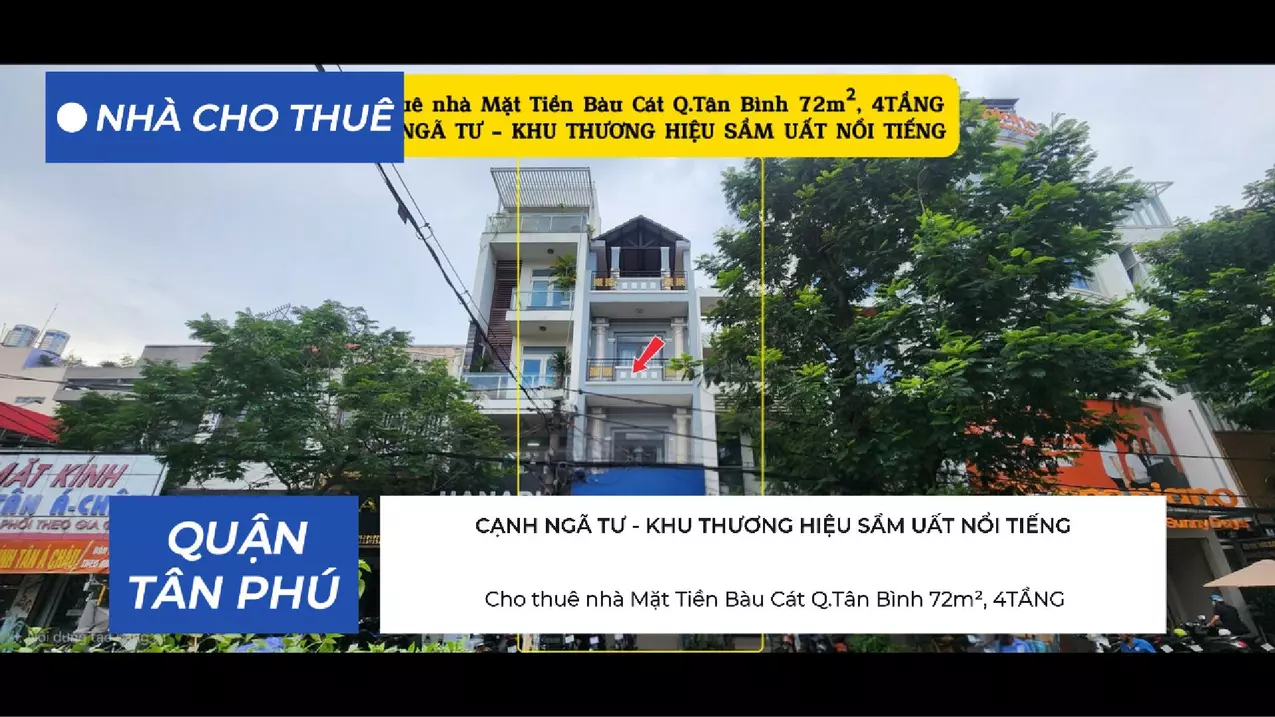 Cho Thuê Nhà Mặt Tiền Bàu Cát q.Tân Bình 72m², 4TẦNG - CẠNH NGÃ TƯ-anh-1