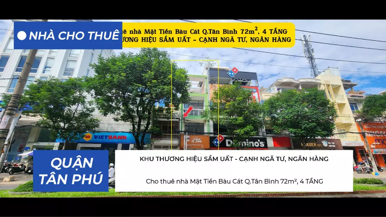Cho Thuê Nhà Mặt Tiền Bàu Cát q.Tân Bình 72m², 4TẦNG - CẠNH NGÂN HÀNG-anh-1