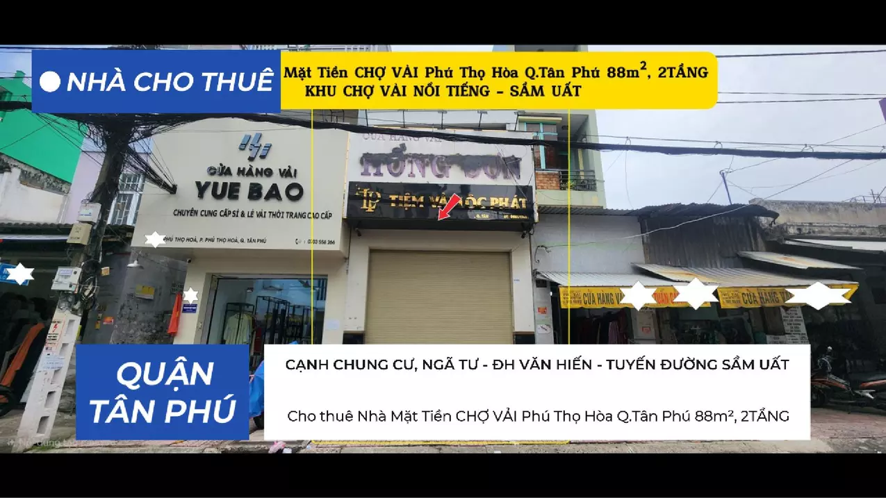 Cho thuê Nhà Mặt Tiền CHỢ VẢI Phú Thọ Hòa Q.Tân Phú 88m², 2TẦNG-anh-1