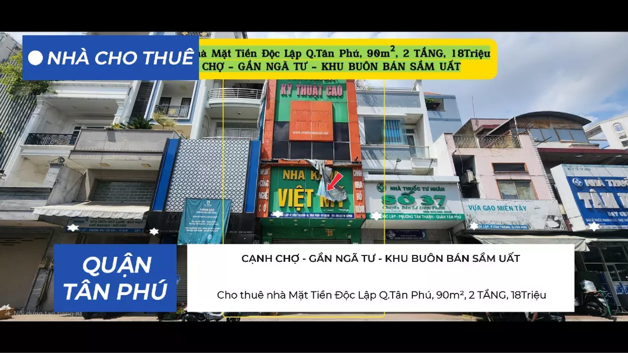 Cho thuê nhà Mặt Tiền Độc Lập Q.Tân Phú, 90m², 2TẦNG, 18Triệu-anh-1
