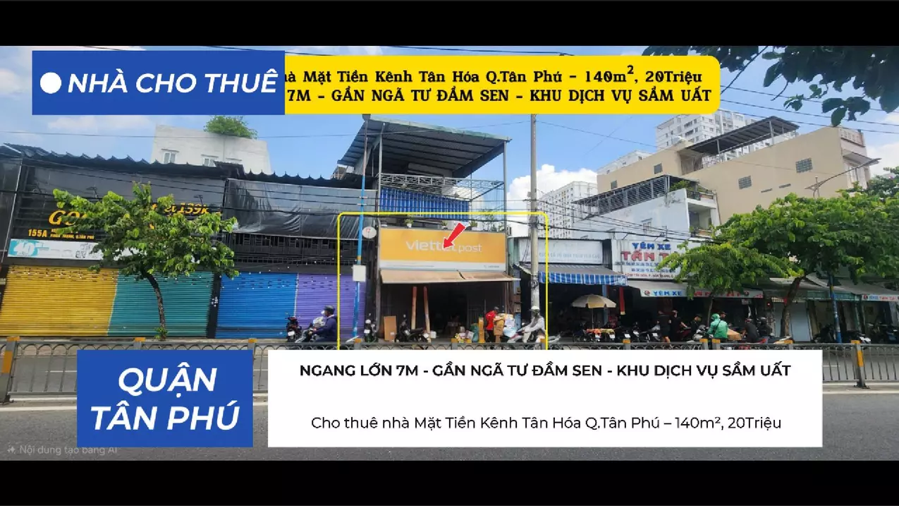 Cho thuê nhà Mặt Tiền Kênh Tân Hóa Q.Tân Phú–140m², 20Triệu-anh-1