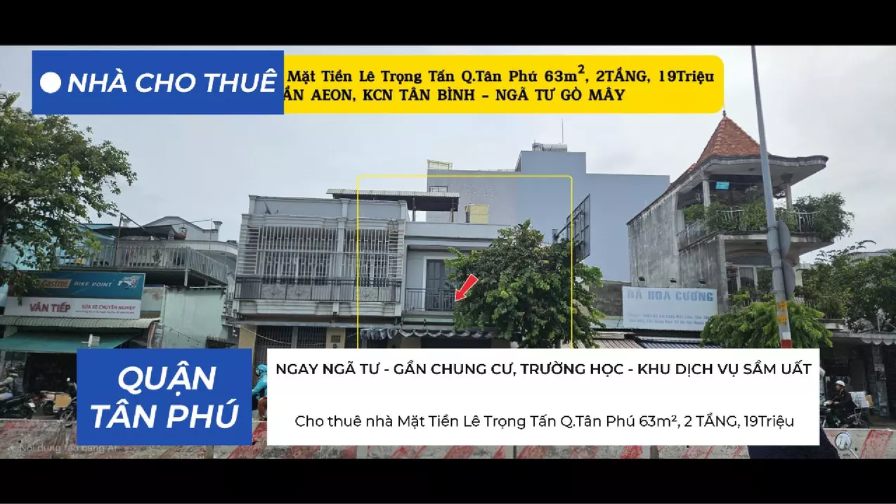 Cho thuê nhà Mặt Tiền Lê Trọng Tấn Q.Tân Phú 63m², 2 TẦNG, 19Triệu - GẦN AEON-anh-1