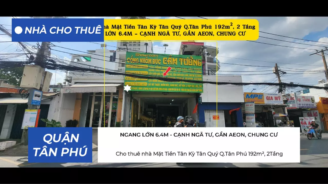 Cho thuê nhà Mặt Tiền Tân Kỳ Tân Quý Q.Tân Phú 192m², 2Tầng- CẠNH NGÃ TƯ-GẦN AEON-anh-1