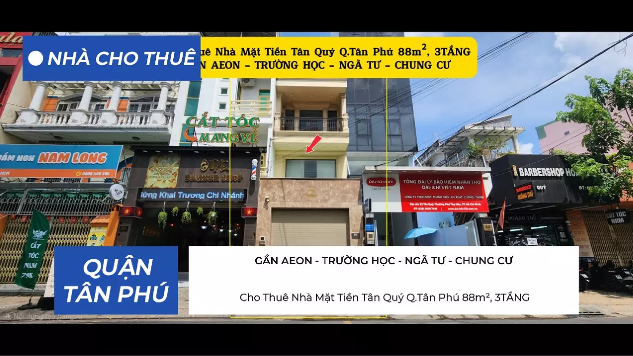 Cho Thuê Nhà Mặt Tiền Tân Quý Q.Tân Phú 88m², 3TẦNG, GẦN AEON, CHUNG CƯ-anh-1