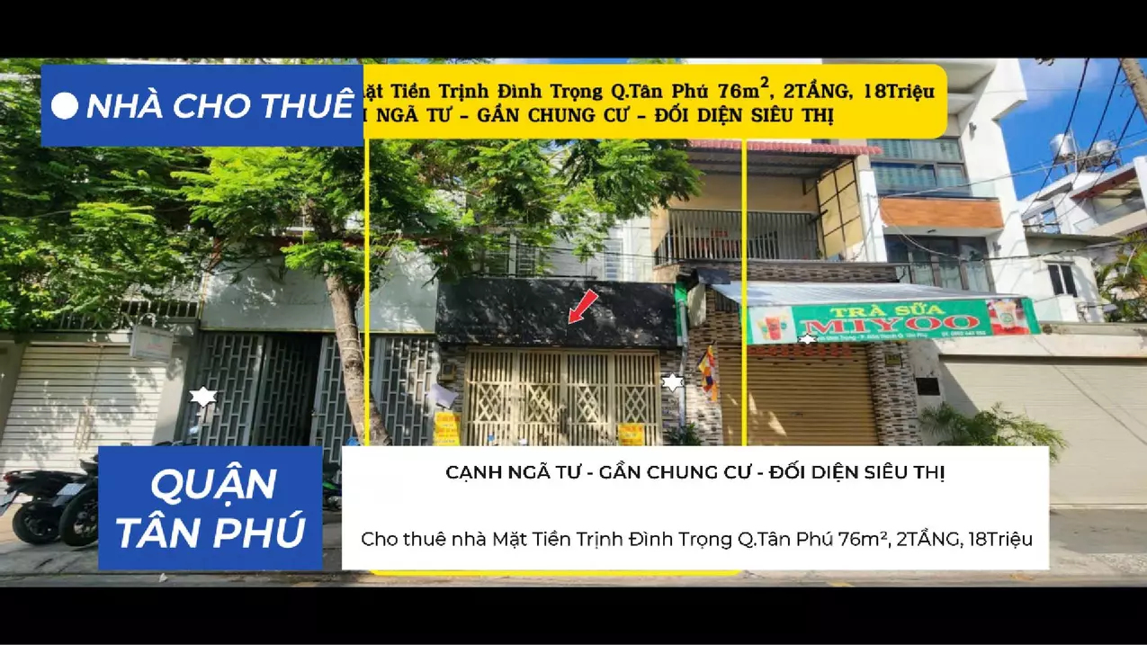Cho thuê nhà Mặt Tiền Trịnh Đình Trọng Q.Tân Phú 76m², 2TẦNG, 18Triệu, CẠNH NGÃ TƯ-anh-1