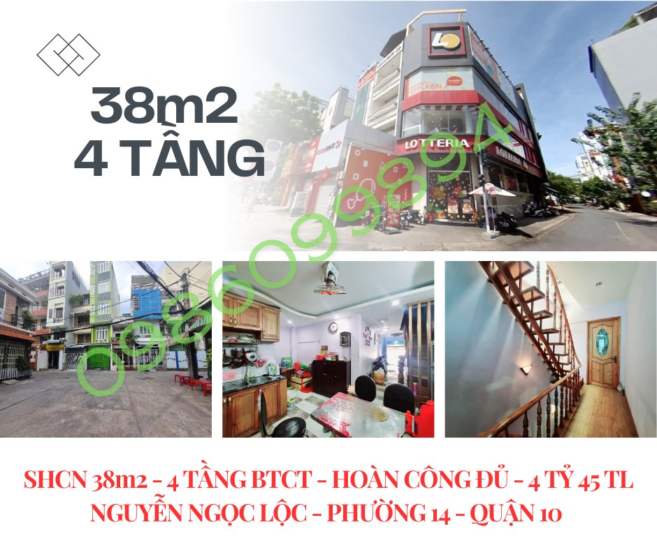 GẤP BÁN NHÀ NGUYỄN NGỌC LỘC - QUẬN 10 - 4 Tầng – 38m2– HẺM 3M - CHỈ 4.X TỶ-anh-1